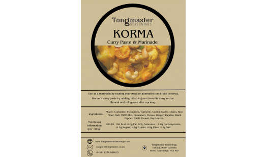 Tongmaster Korma Curry Paste & Marinade